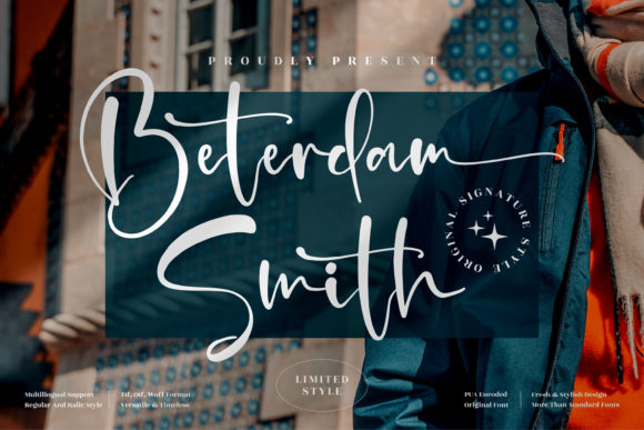 Beterdam Smith Font for Modern Web Design Projects