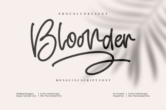 Bloonder: A Stylish Script Font for Editorial Elegance