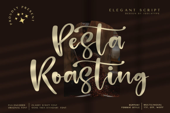 Pesta Roasting: The Elegant Script Font for Campaign Visuals